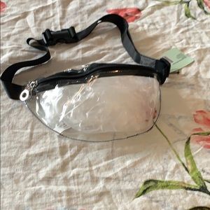 Adorable clear with black strap and stitches NWT